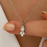 Silver Dew Drop Shuttle Solitaire Women's Necklace